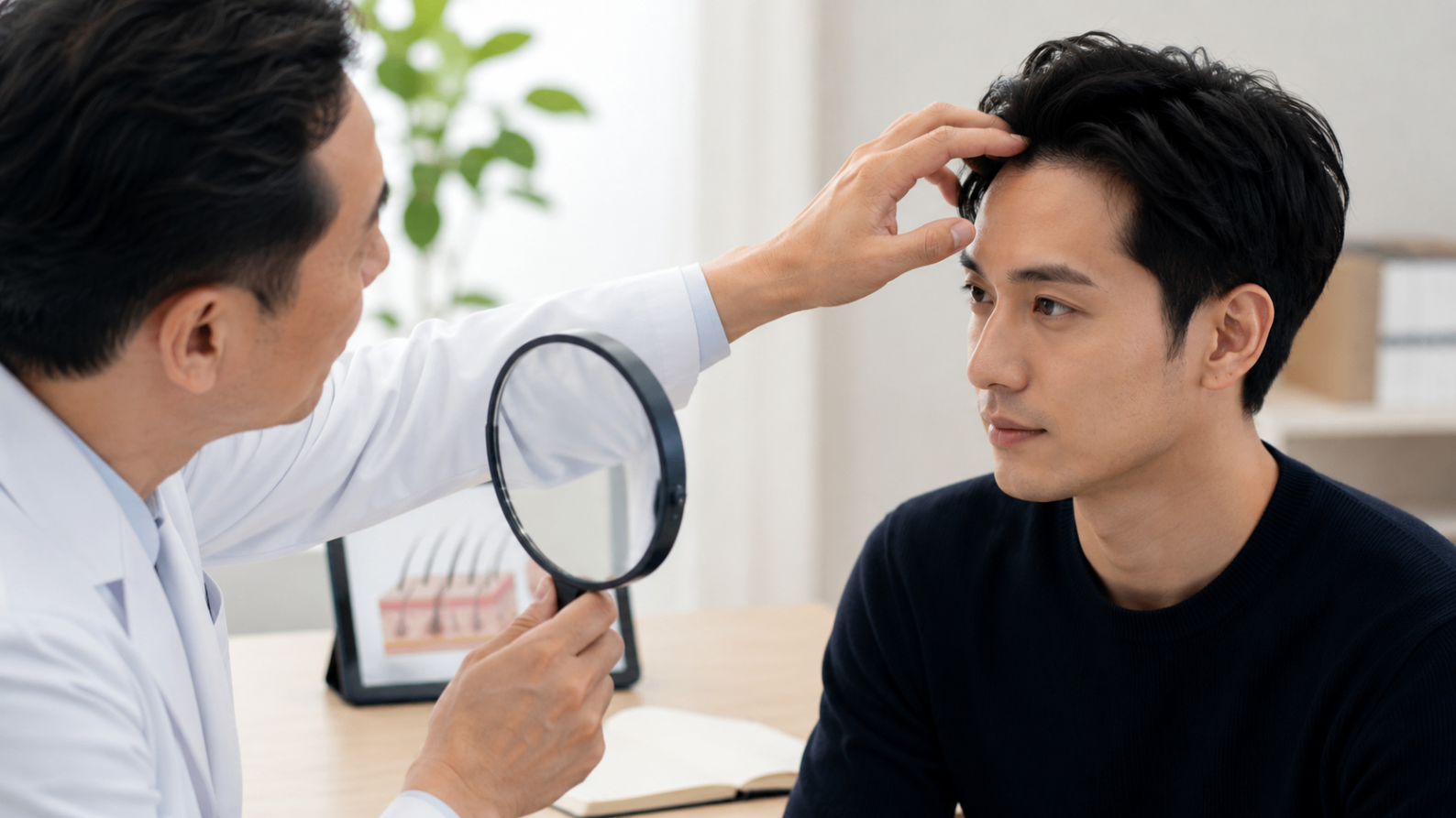 自毛植毛や生え際について相談するイメージ